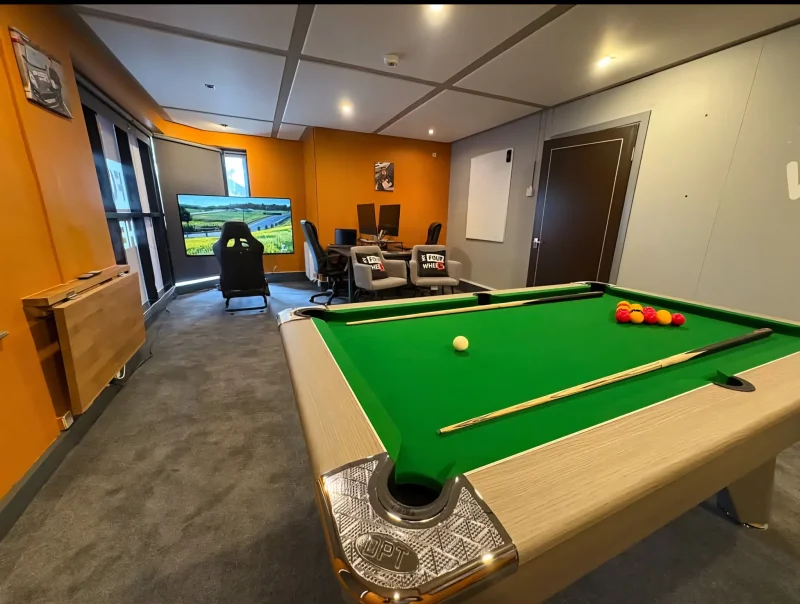 Break room with pool table